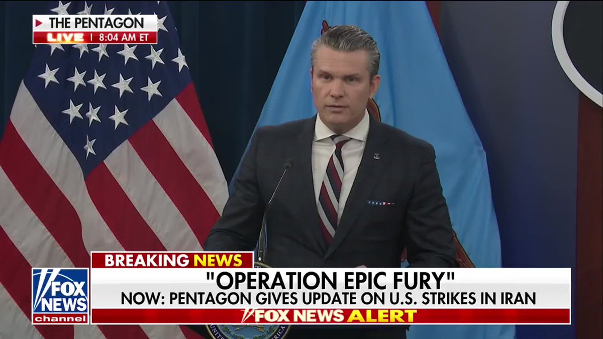 HEGSETH: "Only the United States of America could lead this... But when you add the Israeli Defense Forces, a devastatingly capable force, the combination is sheer destruction for our radical Islamist Iranian adversaries." "They are toast and they know it."