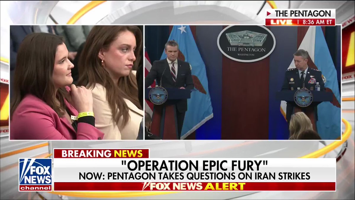 HEGSETH: "Iran cannot outlast us. We are going to ensure through violence of action and our offensive capabilities and our defensive capabilities, as I said, that we set the tone and the tempo of this fight." "The only limits we have is President Trump's desire to achieve specific effects on behalf of the American people."