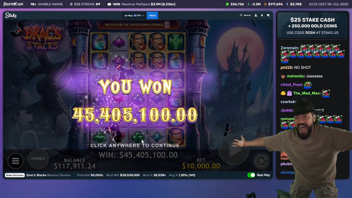 🚨 Roshtein Just Won $45,000,000! 🔥 The BIGGEST Win in Casino History 🔥