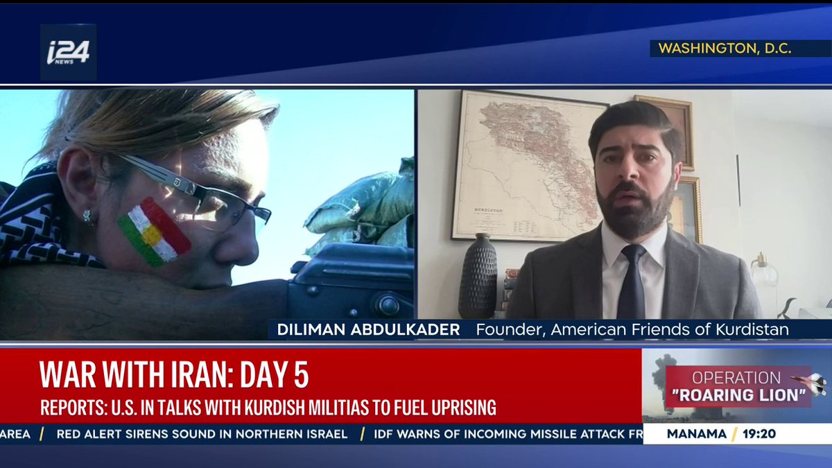 'They are the most armed and organized minority group inside Iran. They have been fighting the regime for decades, so it only makes sense to come back and rely on the Kurds' Diliman Abdulkader says to Natasha Raquel Kirtchuk 👇For more news and updates👇