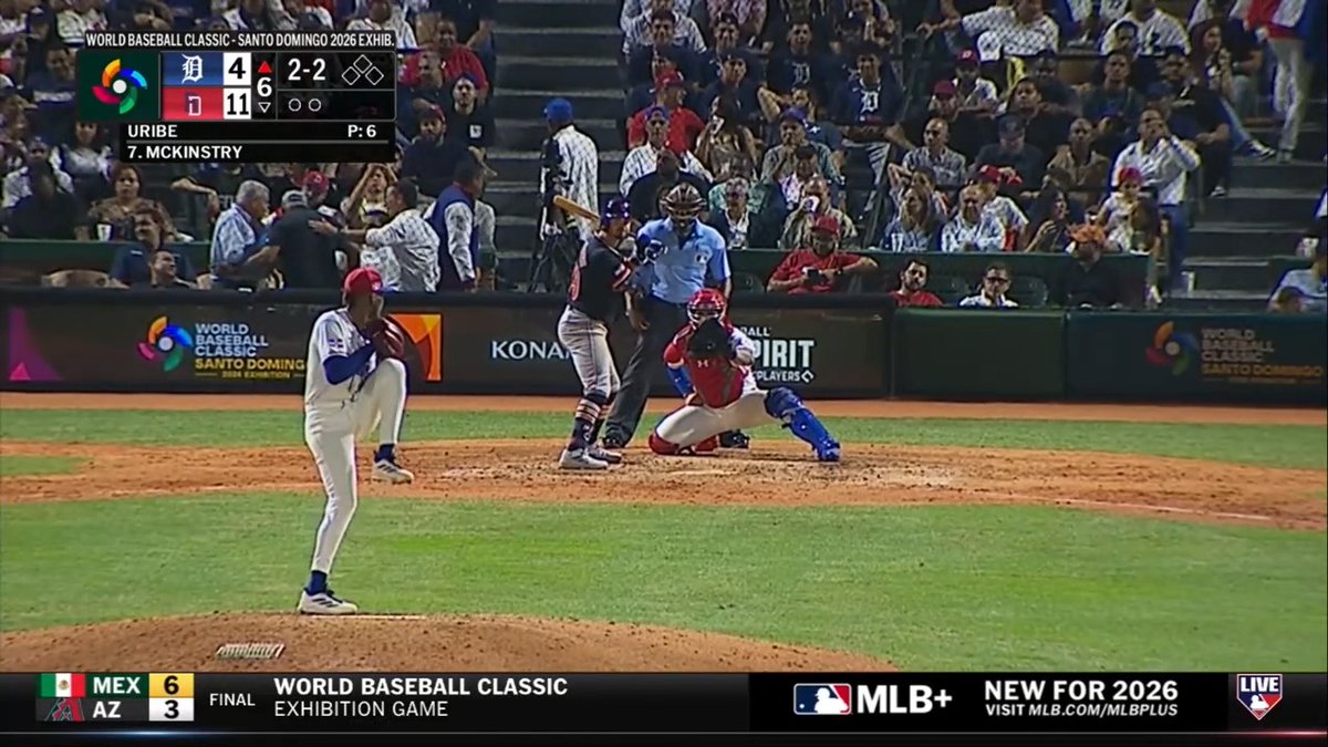 Abner Uribe annihilated the side in his inning of work in the Santo Domingo exhibition last night 😮‍💨 #WorldBaseballClassic
