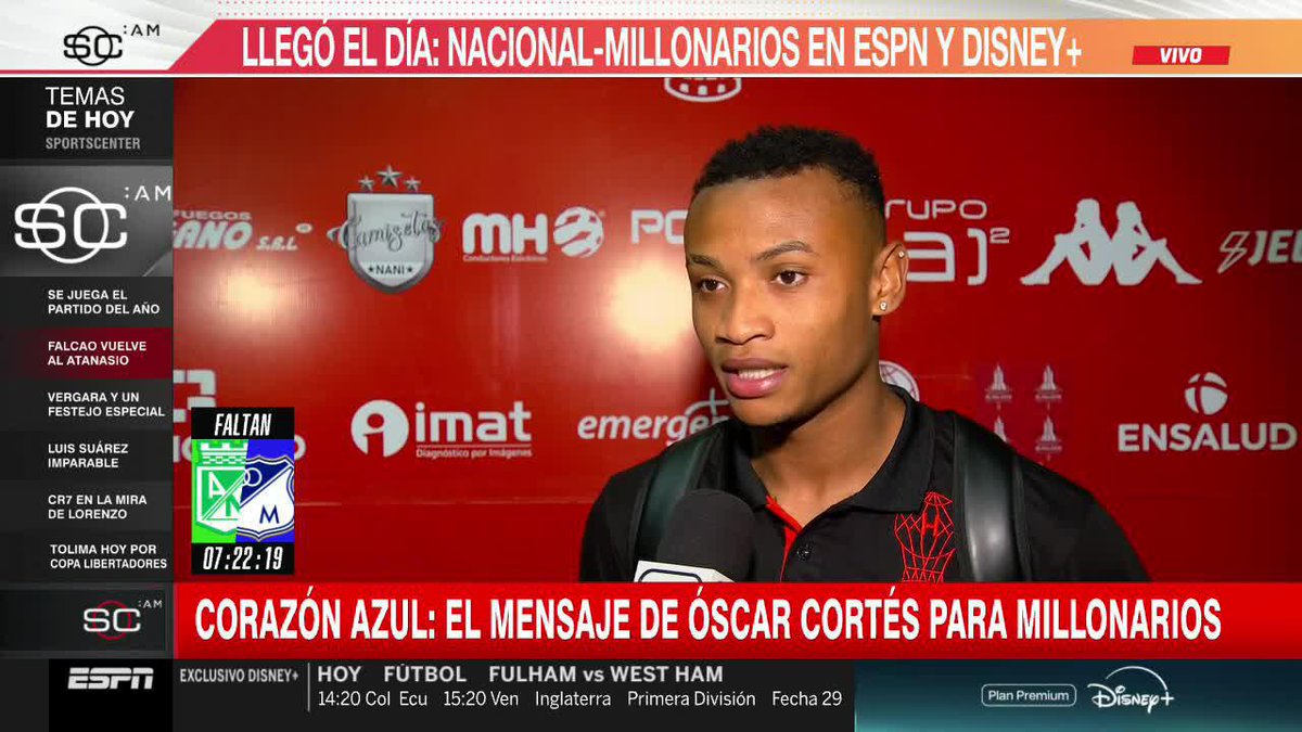 🚨🎙️ | Oscar #Cortés (Ex jugador de #Millonarios Ⓜ️: "Obviamente apoyaré a #Millonarios. Como siempre lo he hecho y ojalá puedan lograr una victoria, eso sería grandísimo para mi".