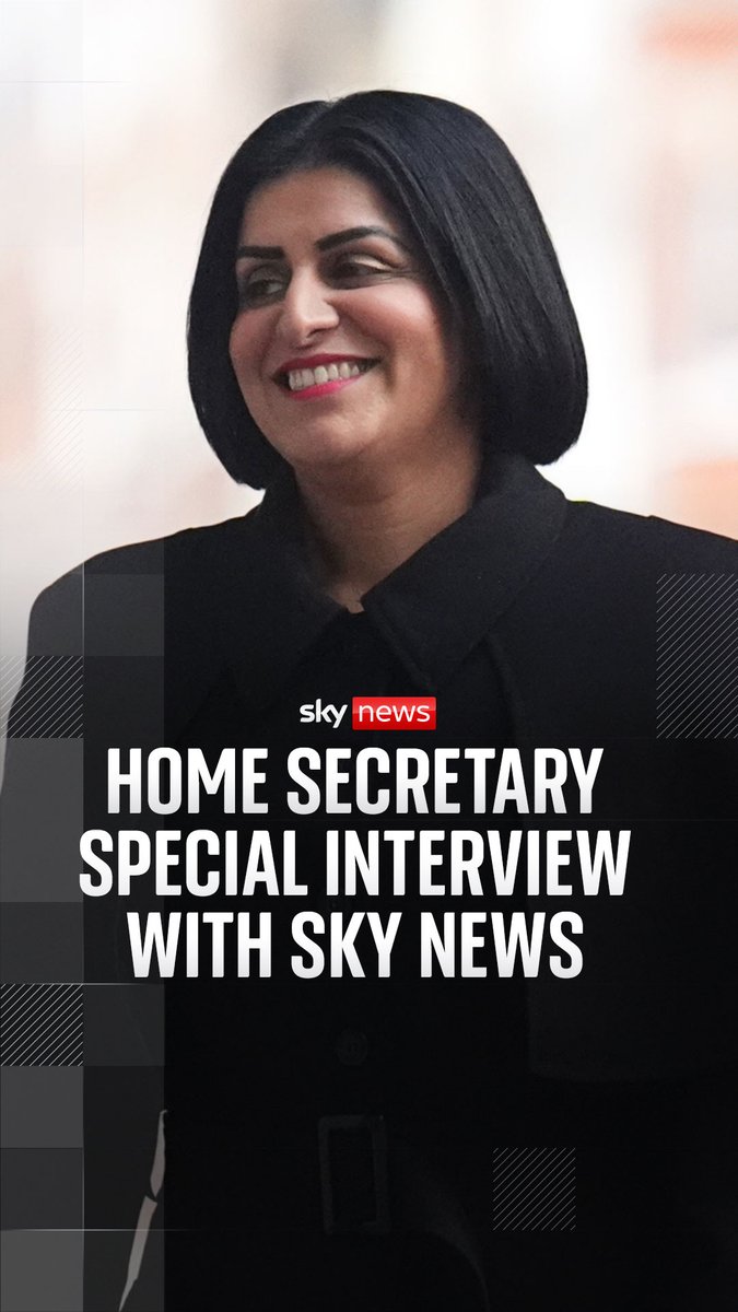 Home Secretary Shabana Mahmood MP will sit down for a long-form interview with Sky's Trevor Phillips in a Politics Hub special. 🕖 7pm on Thursday 📱 📺 Sky 501, Virgin 602, Freeview 233 and YouTube