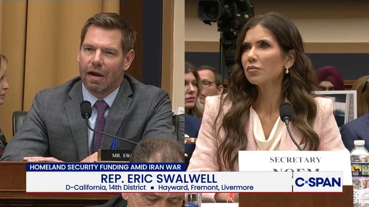 .Rep. Eric Swalwell: "Did you or your staff fire one of your pilots recently?" DHS Secy. Noem: "No." Swalwell: "The story…was incorrect?" Noem: "I was surprised that the Wall Street Journal would publish that many inaccuracies in one article."