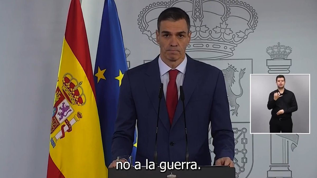 La posición del Gobierno de España se resume en cuatro palabras: NO a la guerra. Os dejo íntegra mi intervención valorando los últimos acontecimientos internacionales. 👇