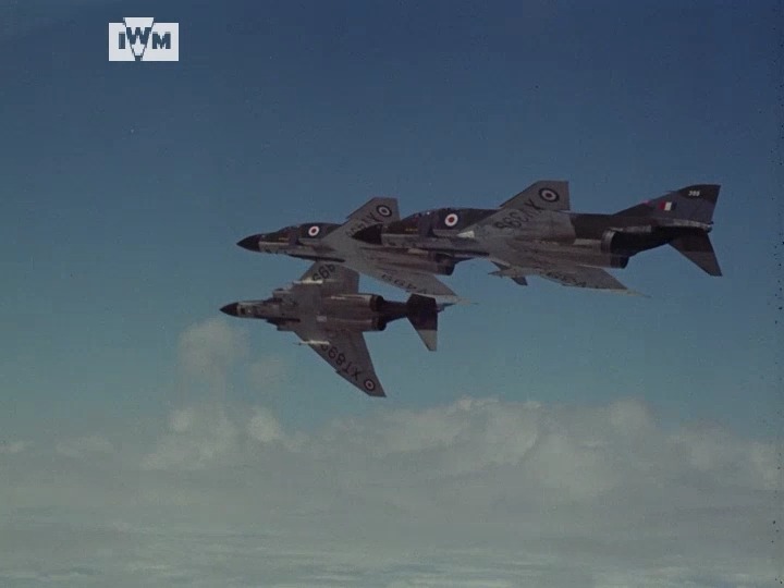 Phantoms filmed in flight for a 1975 film illustrating the work of the various commands of the RAF. You can find the full film, 'Fly with the RAF', here: Film: IWM COI 460