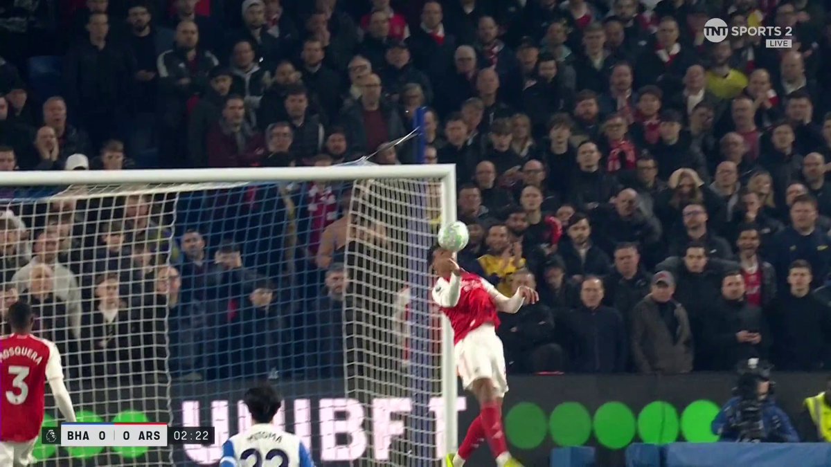 Gabriel saves Arsenal 🚫 The Brazilian comes to David Raya's rescue... TNT Sports &amp; discovery+ UK