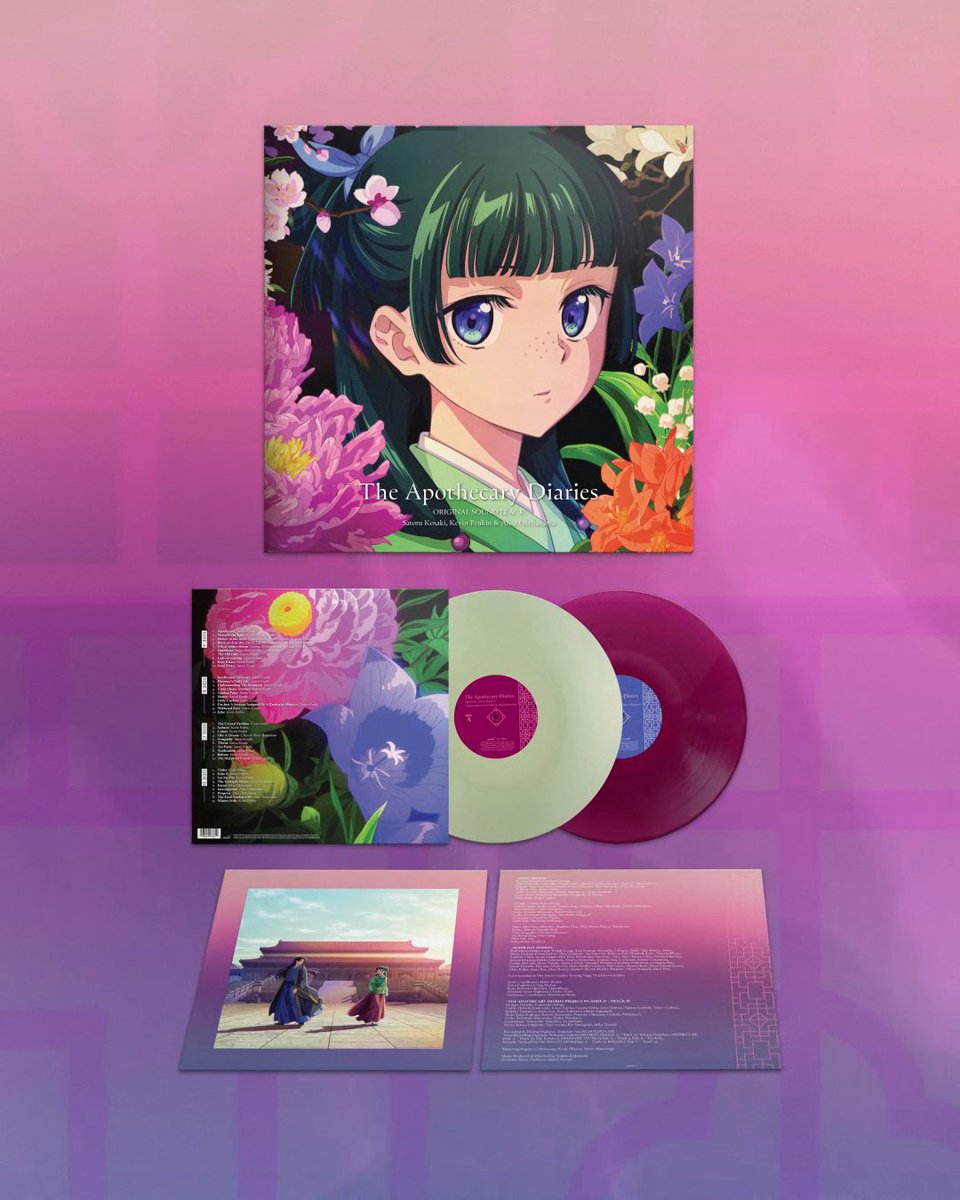 Step back into the Inner Palace with The Apothecary Diaries (Original Anime Soundtrack) on vinyl. 🌿🎶✨ This 2-LP release is a curated selection of the best music from Season 1! Milan Records PRE-ORDER: