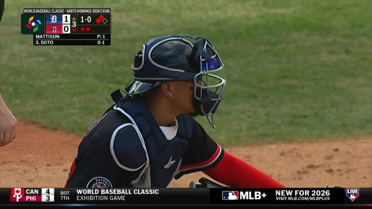 Juan Soto 2-run triple for Team Dominican Republic! (via MLB Network)