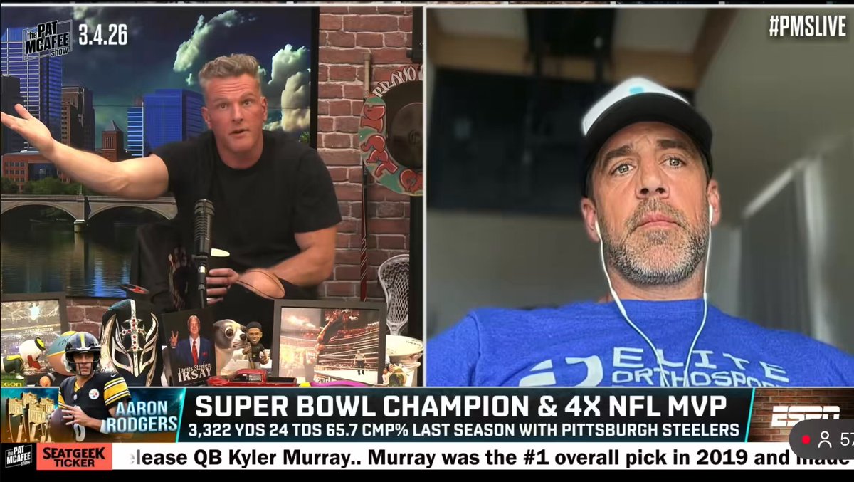 Aaron Rodgers says on Pat McAfee it’s "f***ing bizarre" how everyone wants to know who his wife is. He’s known her since 2017, but then they separated, she went back across the pond, and now years later they are happily married. She doesn't want to be a public person - and it's going to stay like that.