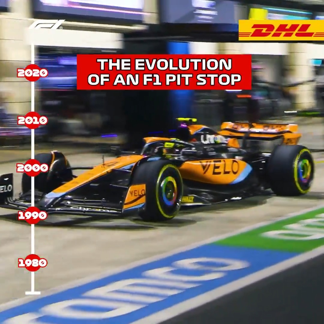From a lengthy process with refuelling, down to the world record 1.80s 😮💨 The evolution of an F1 pit stop, presented by DHL_Motorsports #F1