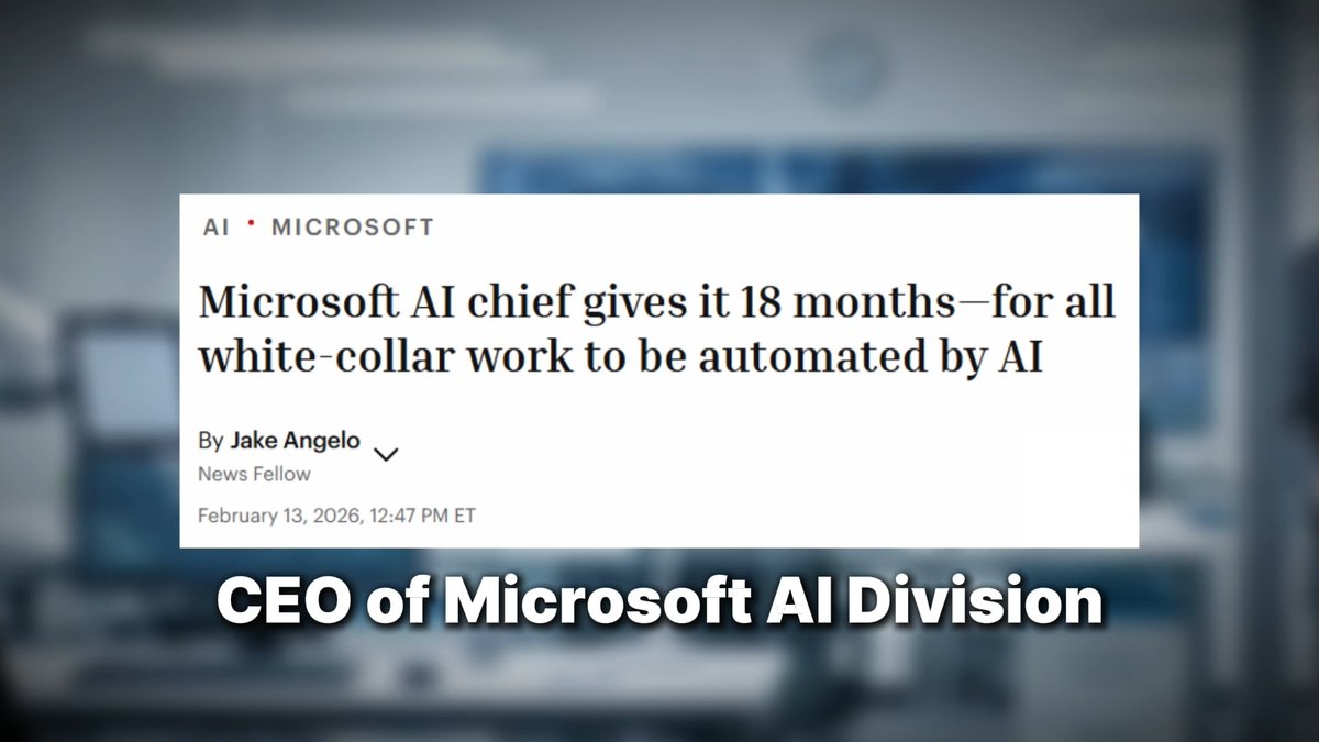 Microsoft's CEO says that most professional human tasks will be fully automated within 12 to 18 months. Let that sink in. The economic and cultural fallout is going to be tremendous. Don't miss my full #AI report in Volume 2 of my Renaissance Report: