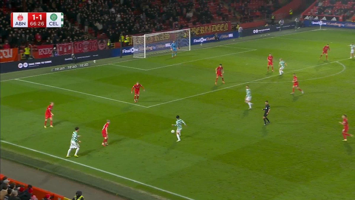Benjamin Nygren is judged to be onside, and Celtic have restored their lead at Pittodrie 🟢