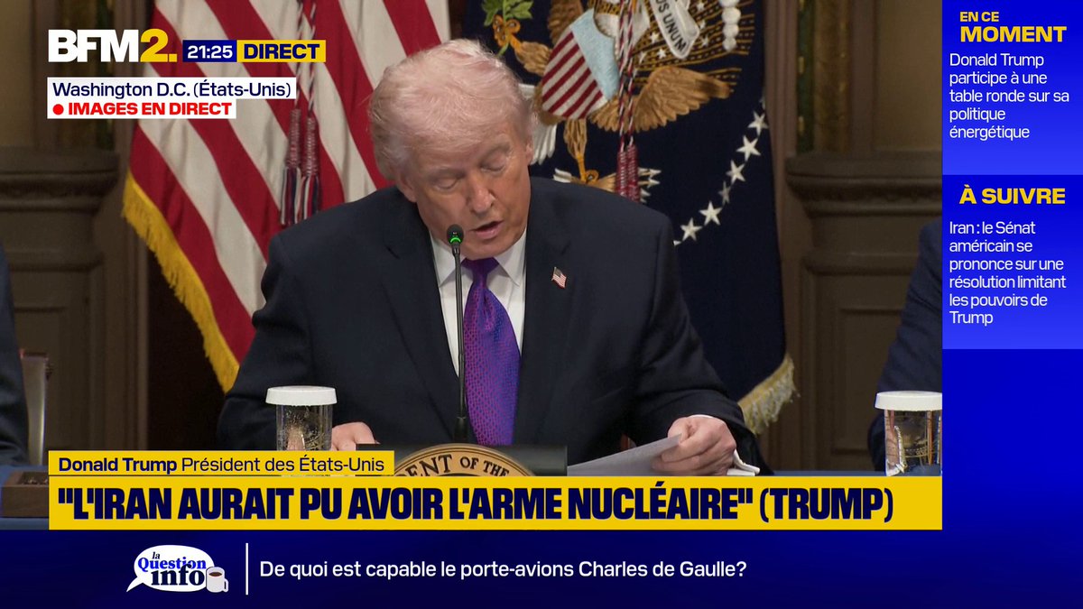 Frappes en Iran: "Quelqu'un m'a demandé : "Sur une échelle de 1 à 10, quelle note donneriez-vous ?" J'ai répondu : "Environ 15", dit Donald Trump #BFM2