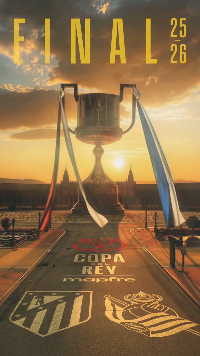 𝗦𝘂 𝗱𝗲𝘀𝘁𝗶𝗻𝗼 𝗲𝘀 𝗦𝗲𝘃𝗶𝗹𝗹𝗮. Su sueño, levantar la #CopaDelReyMapfre. El 18 de abril, Atlético de Madrid y Real Sociedad Fútbol se jugarán en La Cartuja ser los campeones del torneo más bonito de nuestro fútbol. #LaCopaMola🏆