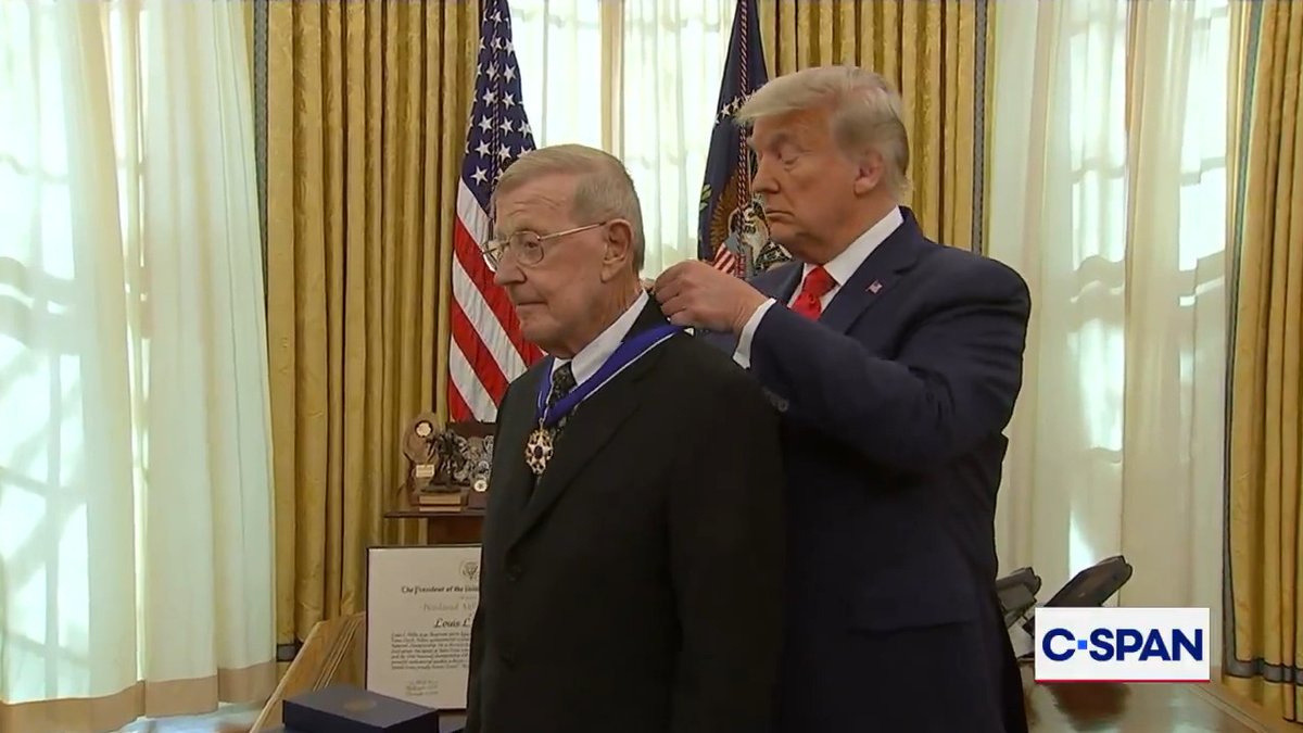 Lou Holtz, who coached the Notre Dame Fighting Irish football team to its 1988 national championship, has died at age 89. President Trump awarded Mr. Holtz the Presidential Medal of Freedom in 2020. RIP.