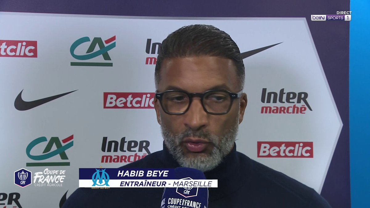 [📺LIVE] 🏆 #CoupeDeFrance 🎙️ Habib Beye : "Tous les supporters attendaient de nous que l'on se qualifie." 😳 L'entraîneur s'est fait éliminer deux fois en Coupe de France lors de la même saison et dans le même stade ! #OMTFC