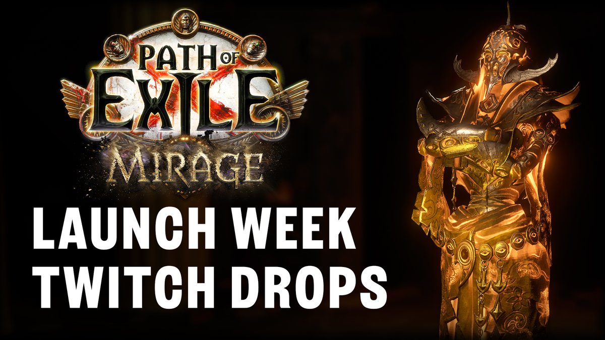 Celebrate the launch of Path of Exile: Mirage with us by tuning into your favorite Twitch stream. We’ll be running a week of Twitch Drops, including a special drop campaign for community streamers. Find out more in this news post!