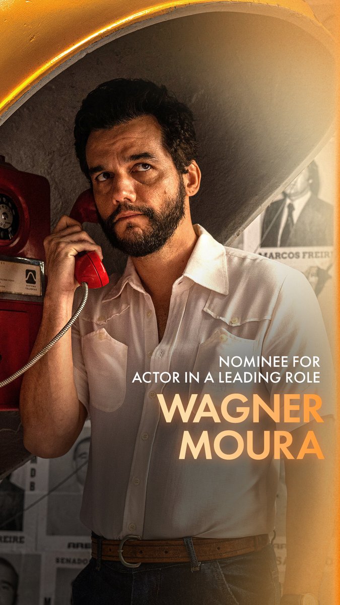 Wagner Moura as Armando Solimões in THE SECRET AGENT. Nominated for Actor in a Leading Role at the 98th Oscars. Watch the #Oscars LIVE on Sunday, March 15th, at 7e/4p on ABC and Hulu. #OnlyAtTheOscars