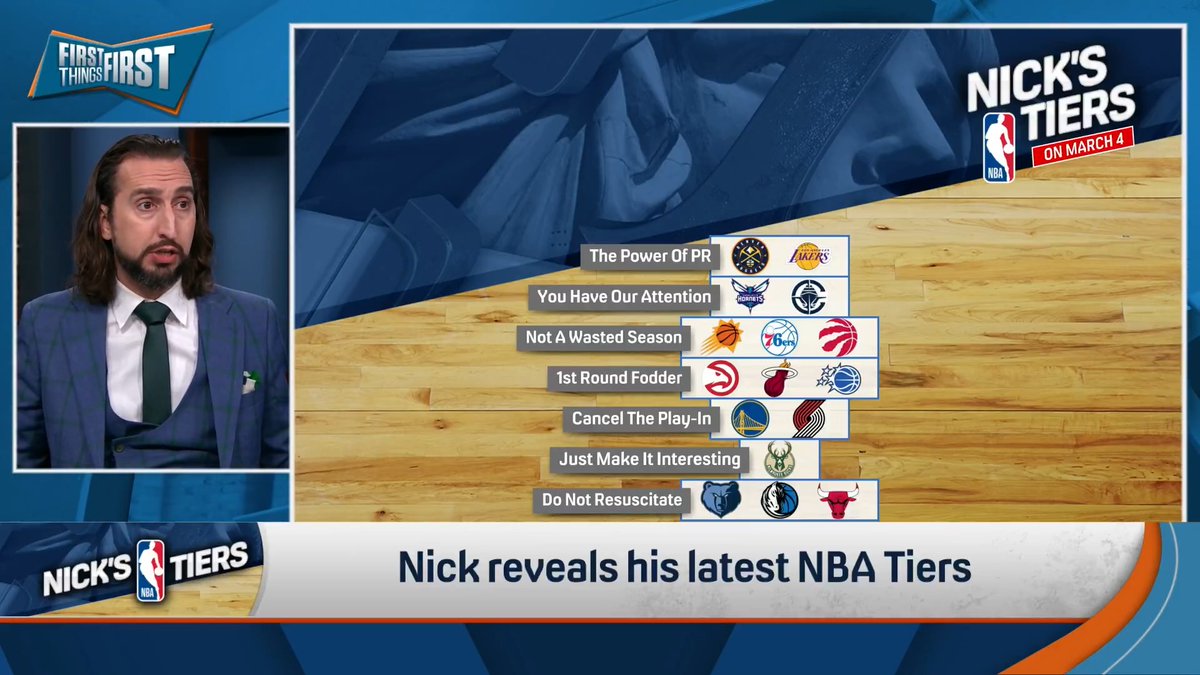 “The Power of PR. Got 24 losses, can’t play any defense, have a do-it-all European first option. One team is the apple of everyone’s eye in the Nuggets and the other team, well they obviously can’t do anything.” nick wright reveals The Committee’s™️ NBA Tiers: