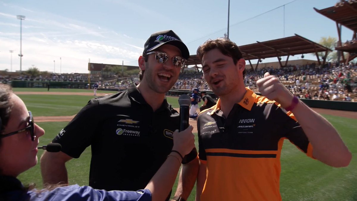 "It's time for Los Angeles Dodgers baseball!" Pato O'Ward and Daniel Suárez kicked things off at today's Dodgers vs Mexico exhibition in Arizona as they prepare for this weekend's Desert Double at Phoenix Raceway! FOX Sports: MLB | FOX: NASCAR