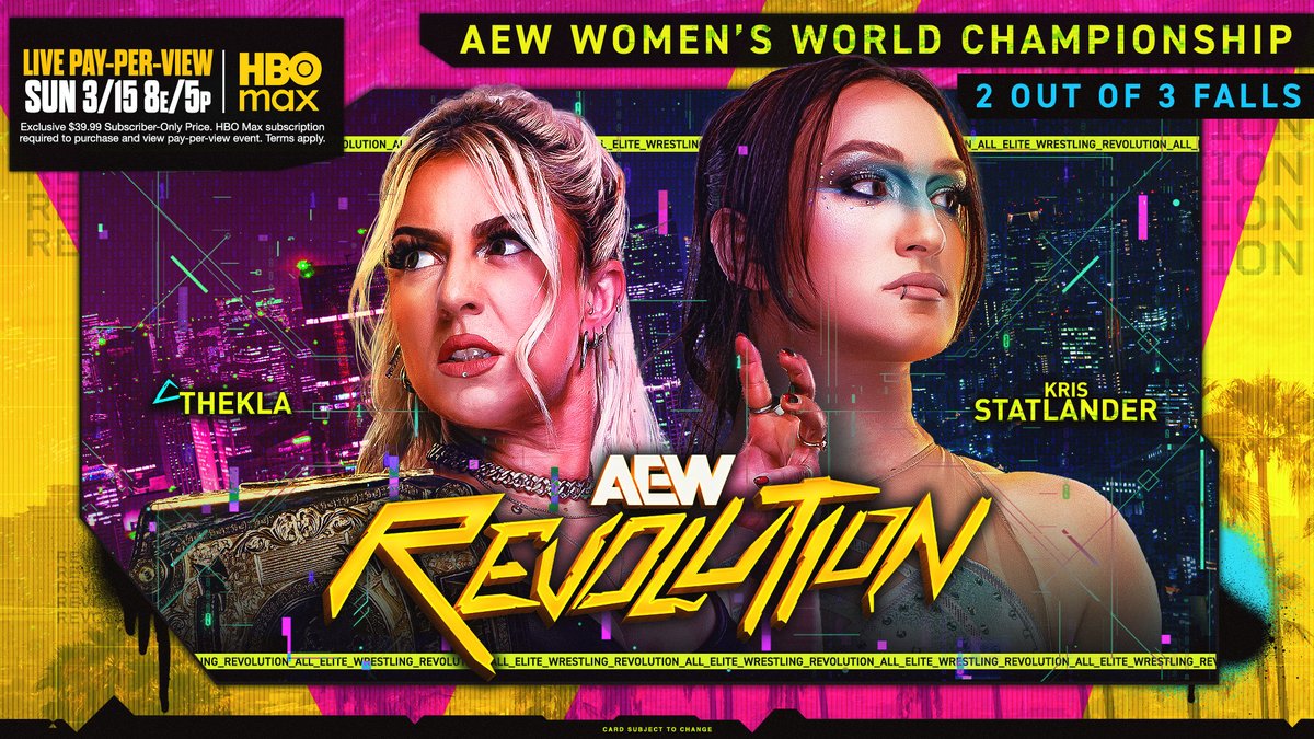 EXCLUSIVE: "Your killing is coming ... twice." @CallMeKrisStat lays out a challenge for AEW Women's World Champion @Toxic_Thekla. "The Cosmic Killer" wants a 2 Out Of 3 Falls Match for the Title at #AEWRevolution, Sunday 3/15!