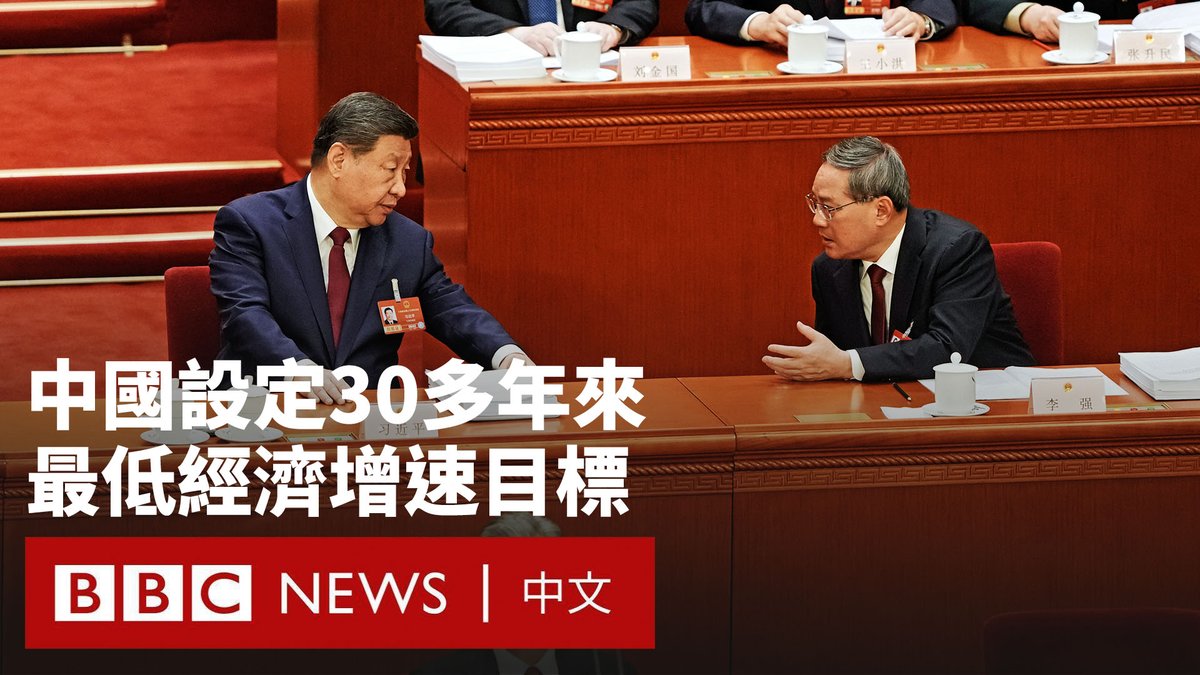 中国一年一度的全国人大会议在北京开幕，总理李强宣布将今年年度经济增长目标下调至4.5%-5%。 这是自1991年以来该国设立的最低的增长目标，反映出在国内外双重挑战下，北京愿意接受更慢的经济增速，以期实现更高质量的增长。