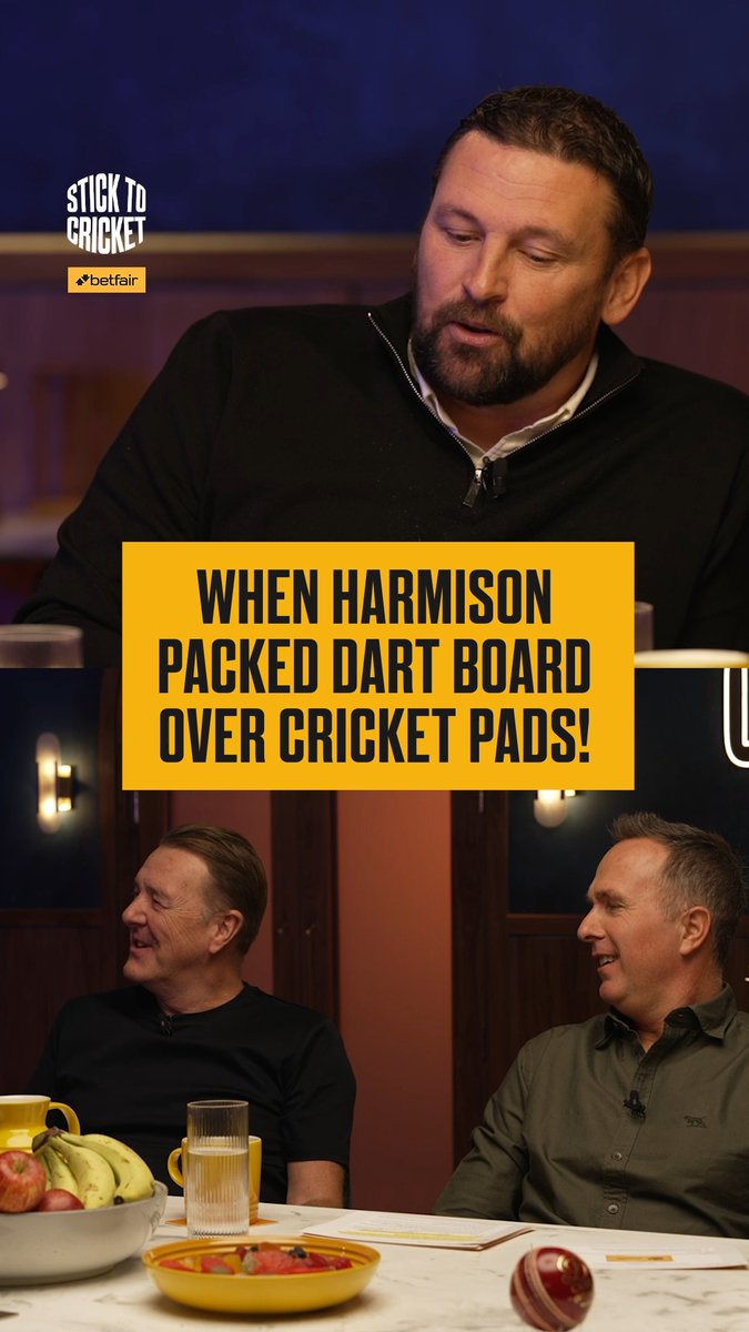 “The likelihood of us batting at the same time was small!” 😂 When Harmison chose a dartboard over his pads.