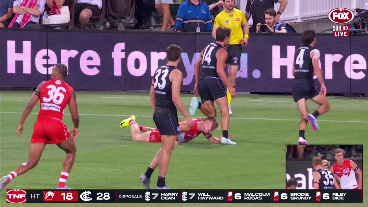 "You could argue that there's a carelessness in this." The panel dissect this incident between Ollie Florent and Isaac Heeney 👀 📺 Watch #AFLSwansBlues on ch.504 or stream on Kayo: ✍️ BLOG 🔢 MATCH CENTRE