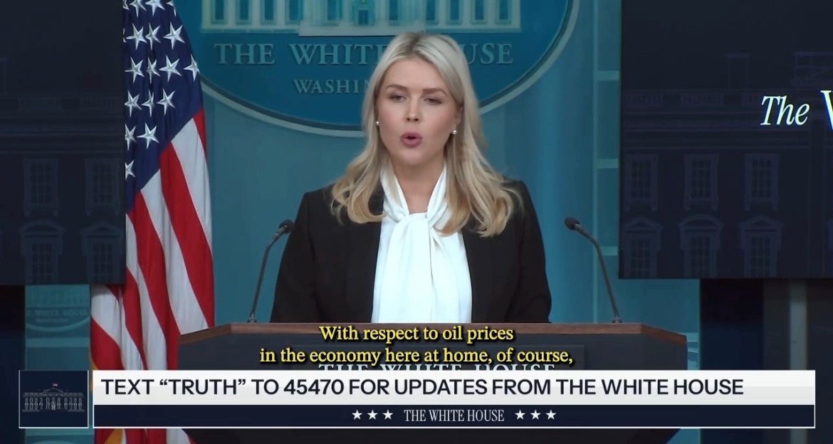 🚨ICYMI Karoline Leavitt on American energy: “The energy industry is going to benefit from the Presidents actions with respect to Iran…They will NO LONGER be restricting the free flow of energy which controls 20% of the world’s global oil supply.”
