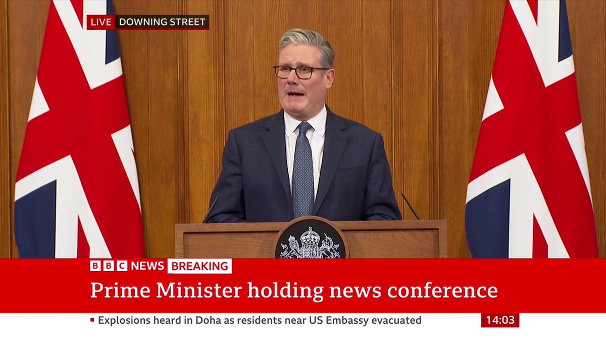 "While the region has been plunged into chaos, my focus is providing calm, level-headed leadership in the national interest" PM Keir Starmer gives update on situation in Middle East Follow live: