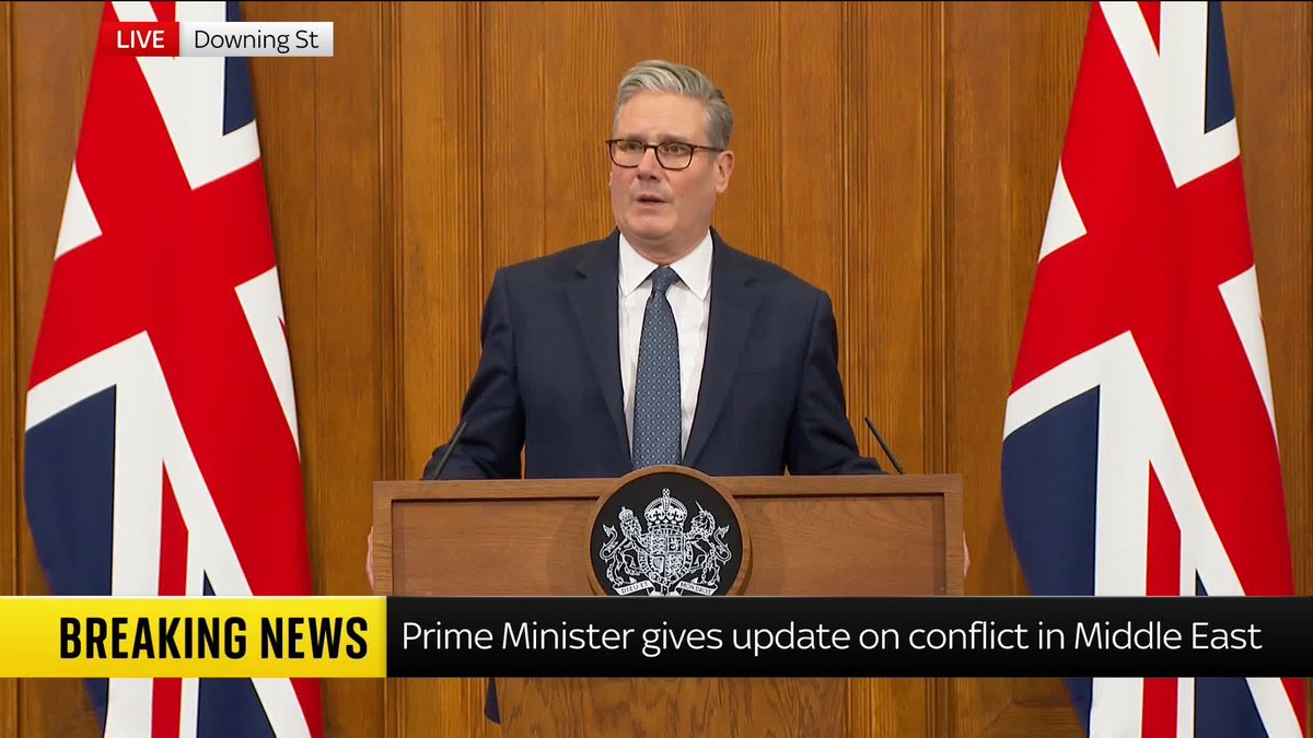 BREAKING: "My focus is on providing calm, level-headed leadership in the national interest." Prime Minister Sir Keir Starmer says he stands by his decision to not join the initial offensive strikes on Iran. 📺 Sky 501, Virgin 602, Freeview 233
