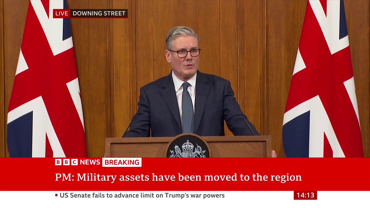"We started pre-deploying to the region in January and February... we did that in conjunction with the US and our allies," Keir Starmer tells Chris Mason "I'm satisfied that we can keep our people safe," the PM adds Follow live: