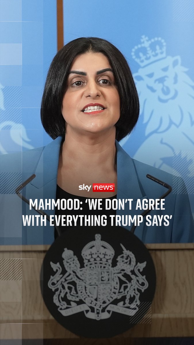 U.S. President Donald Trump said earlier this week that the UK should 'stop people from coming in from foreign lands who hate you' to the UK. Sky's Beth Rigby asked Home Secretary Shabana Mahmood for her thoughts about Trump's comments regarding Keir Starmer and the UK. 🔗