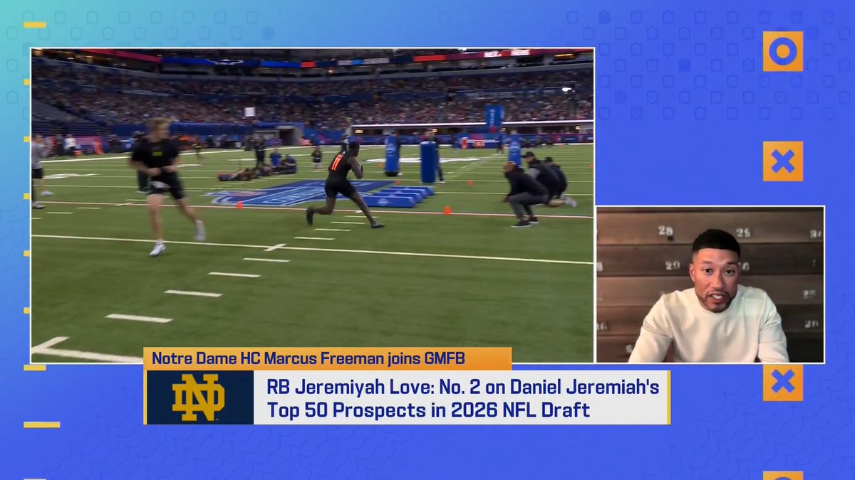 "His balance, his footwork, his quickness, and his speed is something I've never seen before." Notre Dame Football HC Marcus Freeman on the natural talent that makes Jeremiyah Love a "unicorn."