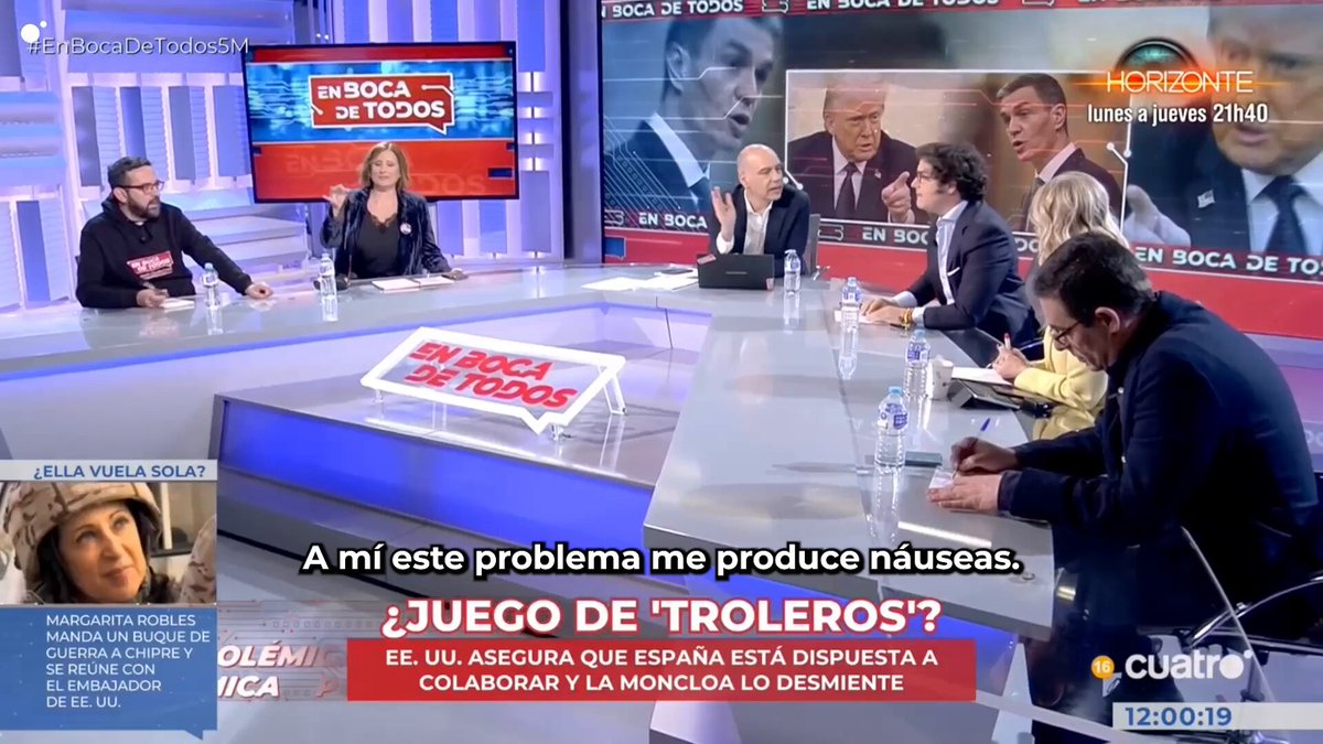 ‼️BRUTAL estos segundos de José María Figaredo en #EnBocaDeTodos5M sobre Pedro Sánchez: "Pedro Sánchez me produce náuseas, no le llega ni a la suela de los zapatos a España. Manipuló las elecciones internas, es un indecente, el mayor corrupto de España."