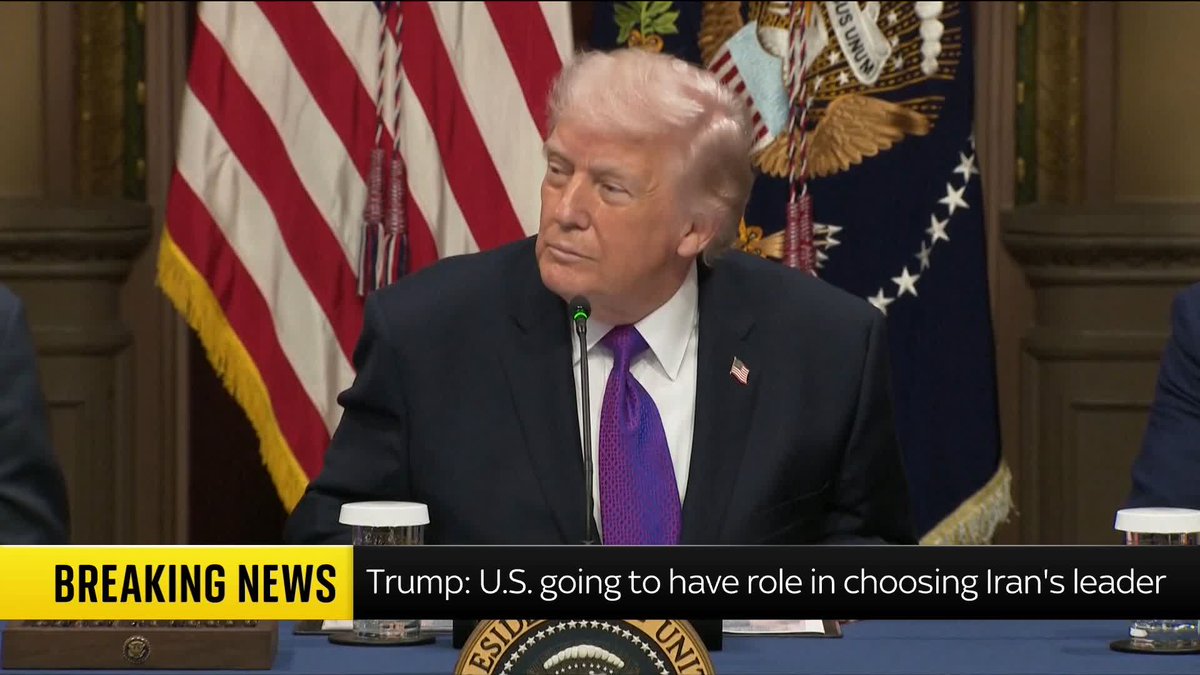 BREAKING: Donald Trump says he must be involved in picking Iran's new leader, labelling one potential candidate, the late Ali Hosseini Khamenei's son, as "unacceptable". 📺 Sky 501, Virgin 602, Freeview 233 and YouTube