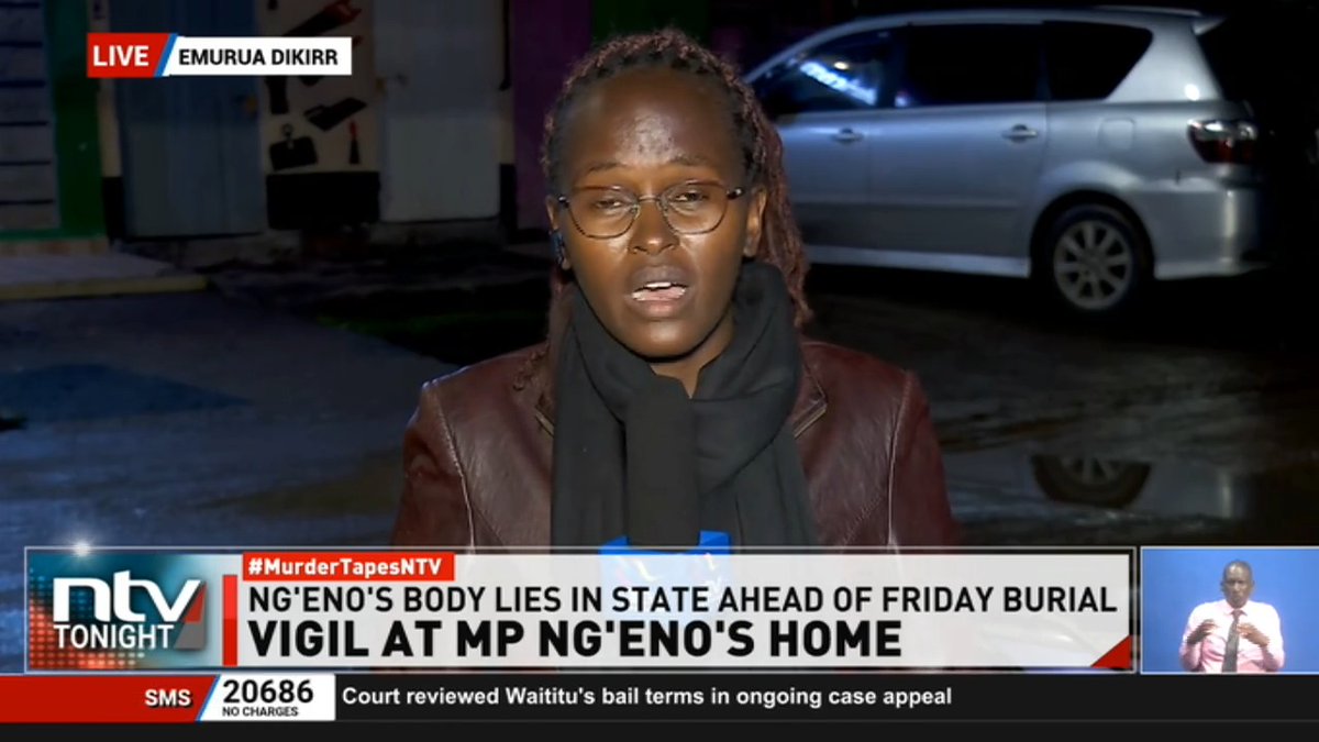 Vigil At MP Ng'eno's Home: Ruth Sarmwei reports that the bodies of MP Johana Ng'eno and Wycliffe Rono will spend the night at their homes because the two were married and had families. #NTVTonight @BenKitiliKE