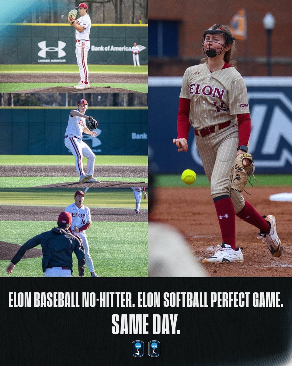 Elon Athletics will be etched in the history books 📚 Michella Chester breaks down Elon Softball's perfect game and Elon Baseball's no-hitter... on the SAME day. #NCAASoftball x NCAA Baseball