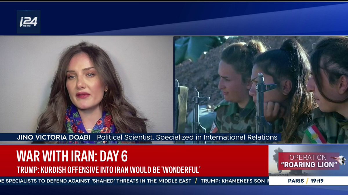 'None of these parties are asking to have an independent Kurdistan. This is all regime rhetoric and monarchist Iranians' says Jino Victoria Doabi ژینۆ ویکتوریا دوآبی explains to Natasha Raquel Kirtchuk 👇For more news and updates, visit our official website👇