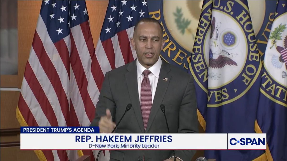 Hakeem Jeffries on of DHS Secy. Kristi Noem being replaced: "Kristi Noem is gone… Good riddance."