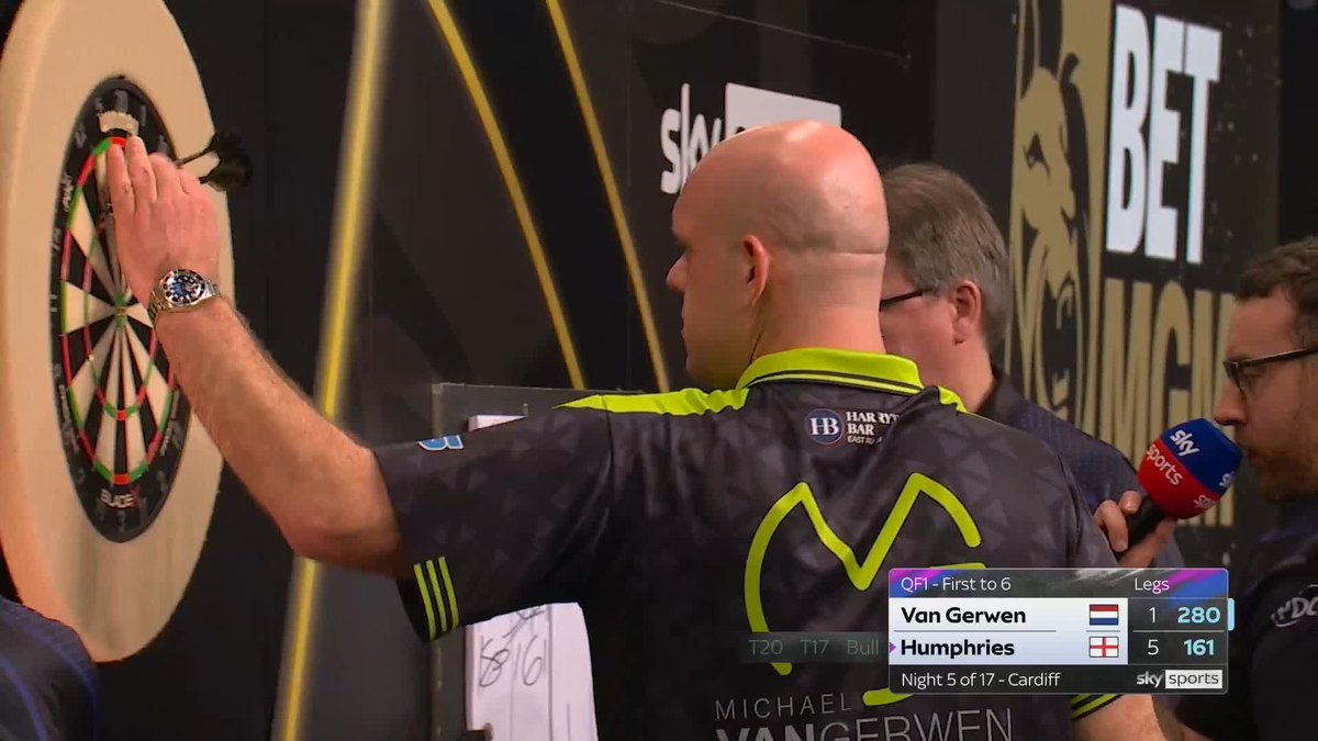HUMPHRIES DOMINATES AGAINST VAN GERWEN! A very bright start to Night Five for Luke Humphries as he hunts his first nightly win of the year... He dominates Michael van Gerwen 6-1 to progress to the last four! Live Scores & Streaming 📲