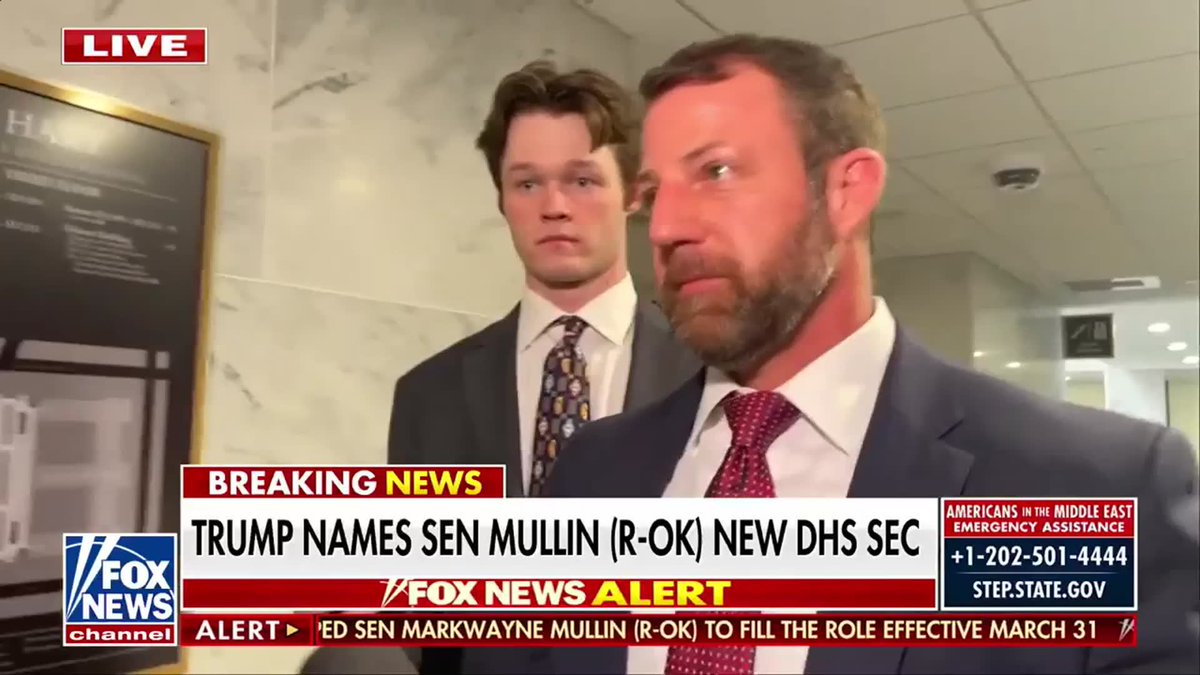 'HUMBLING': Senator Markwayne Mullin reacts to President Trump picking him as the new Department of Homeland Security Secretary. "I had to call my dad... It's just pretty humbling when you start thinking about it. A little kid from west Oklahoma gets to serve in the president's cabinet - that's pretty neat."