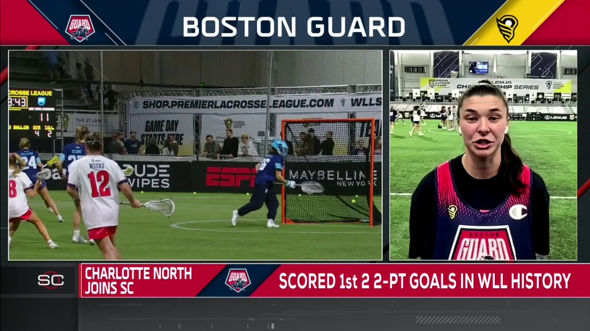 Charlotte North of the Boston Guard joined SportsCenter to talk about how the new two-point shot is changing the Women's Lacrosse League 🎯