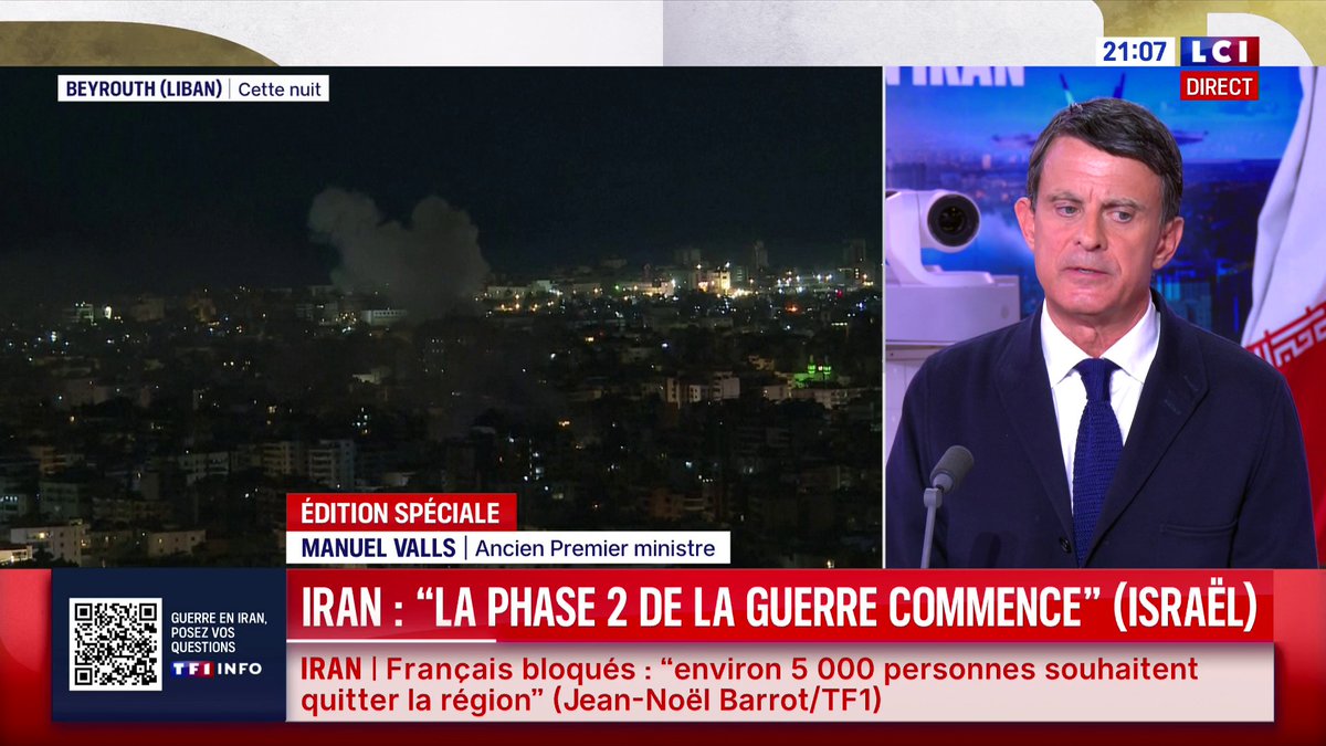 🔴 Guerre en Iran : "La stratégie c'est d'éliminer ce régime apocalyptique", estime Manuel Valls, ancien Premier ministre 📺 Darius Rochebin