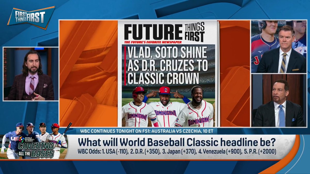 “Vlad, Soto, shine as D.R. Cruzes to classic crown… I think this is the year, starting with the classic, that Oneil Cruz reaches his potential… They are stacked.” Chris Broussard has the Dominican Republic winning the World Baseball Classic 👀 | FOX Sports: MLB