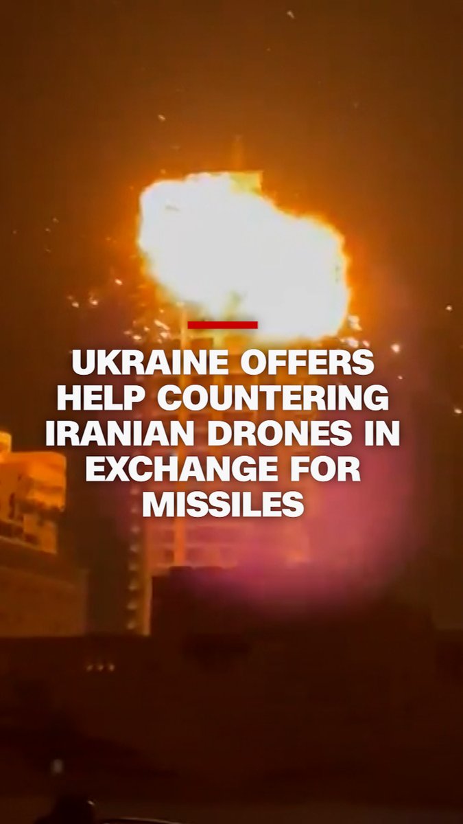 CNN's Clare Sebastian reports on Ukrainian President Volodymyr Zelensky offering counter-Shahed drone expertise to Ukraine's allies fighting in the Middle East in exchange for Patriot missiles. Follow live updates: