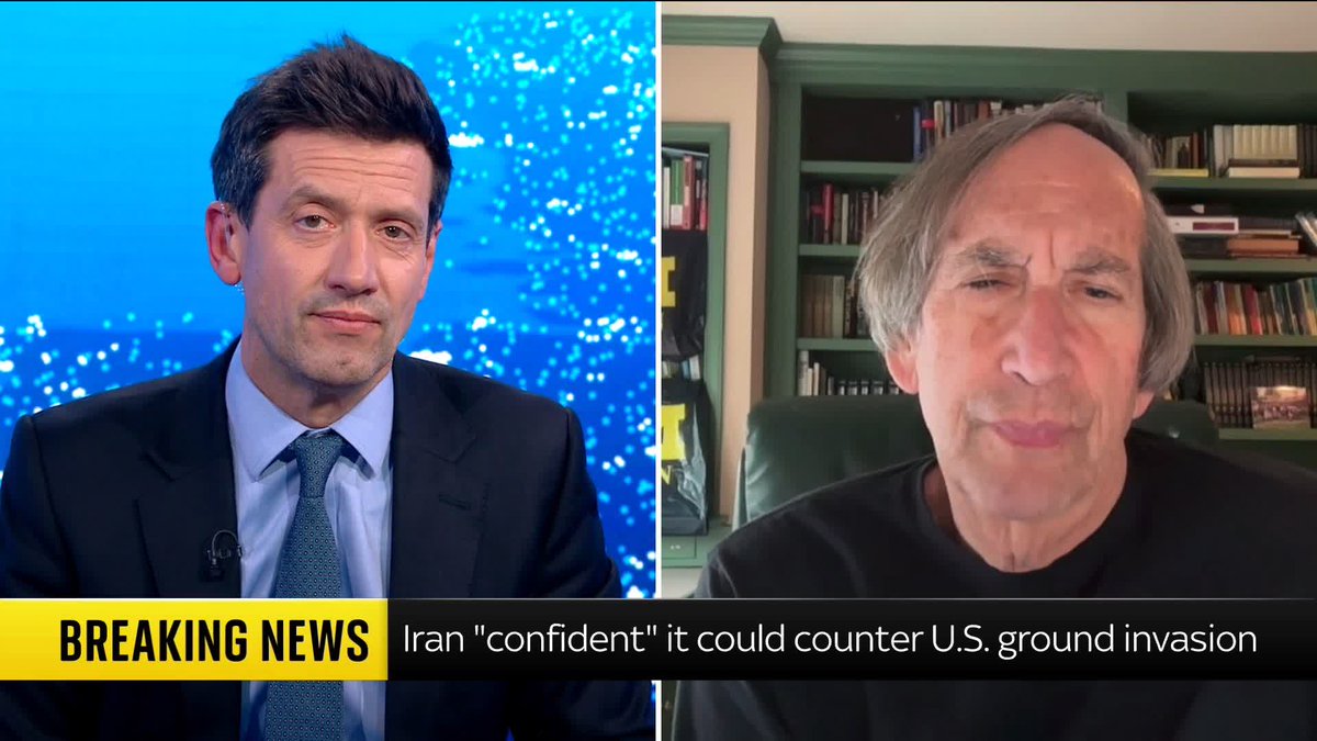 🗣️ "I'd be stunned frankly if there weren't already American boots on the ground in Iran." Former U.S. State Department Middle East negotiator Aaron David Miller tells Sky's Dominic Waghorn. 🌍