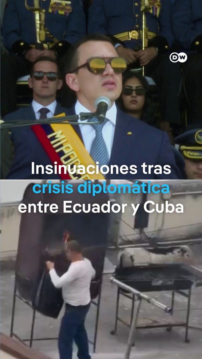 Ecuador expulsa al personal diplomático de Cuba y Noboa ironiza con una "parrillada de papeles" El presidente Daniel Noboa llamó "parrillada de papeles" a una supuesta quema de documentos en la embajada cubana en Quito que publicó en sus redes. Sus declaraciones llegan luego de que su Gobierno diera 48 horas para abandonar el país a todo el personal de la misión diplomática cubana.
