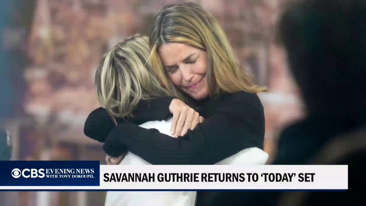 Savannah Guthrie stopped by the "Today" show studio to see colleagues for the first time since her mother’s disappearance over a month ago.